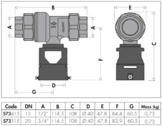 Disconnecteur à zone de pression réduite non contrôlable - Disco CA9C brut + garde d'air - Diamètre F/F 3/4