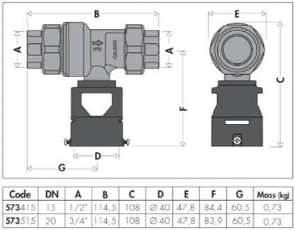 Disconnecteur à zone de pression réduite non contrôlable - Disco CA9C brut + garde d'air - Diamètre F/F 3/4