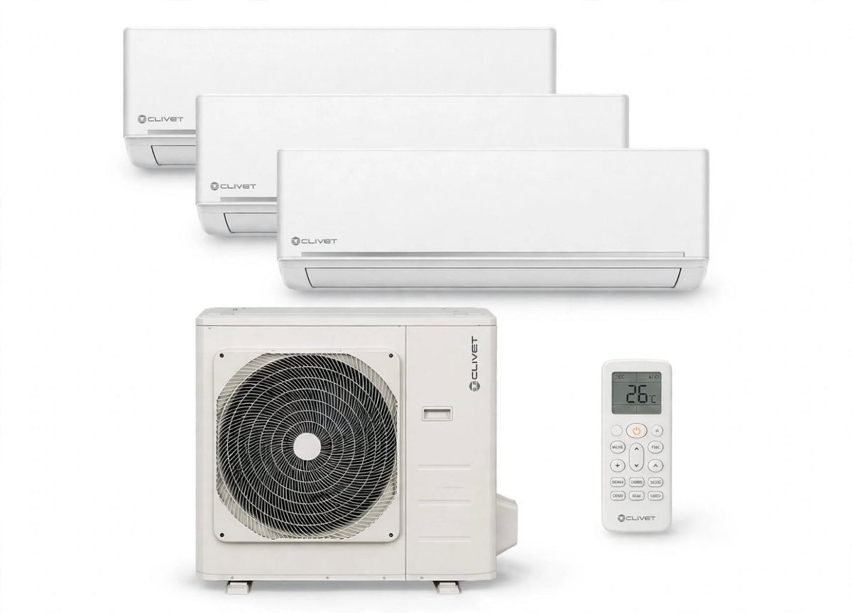Pompe à chaleur : KIT PAC air/air Clivet EZCool Quadri-Split - 8.2 kW - 4 sorties
