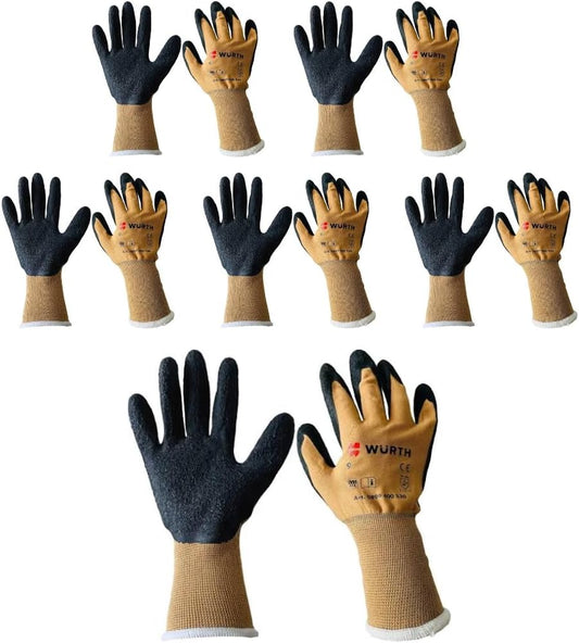 Lot de 6 paires de gants gants, taille 9, marque Würth