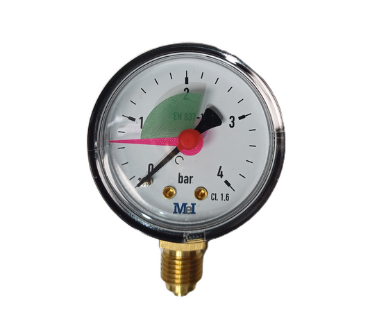 Manomètre pour soupape circuit de chauffage, diamètre de Ø50 mm 0-4 en 1/4''