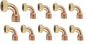 Lot de 10 Raccords coudés en cuivre, 28 mm, écrou prisonnier, 26x34 mm