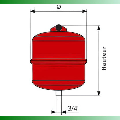 Vase d'expansion sanitaire 18L pour chauffe-eau, Watts