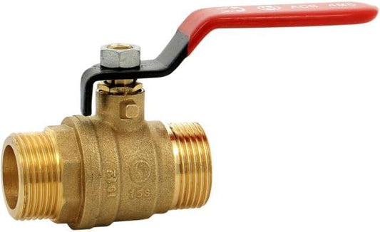 Sferaco - Vanne sphère laiton titré 4MS 15S mâle mâle BSP poignée rouge 1/2''