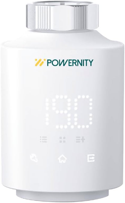 Powernity - Tête Thermostat Intelligent, 6 Modes, Programmation Hebdomadaire, Gestion à Distance