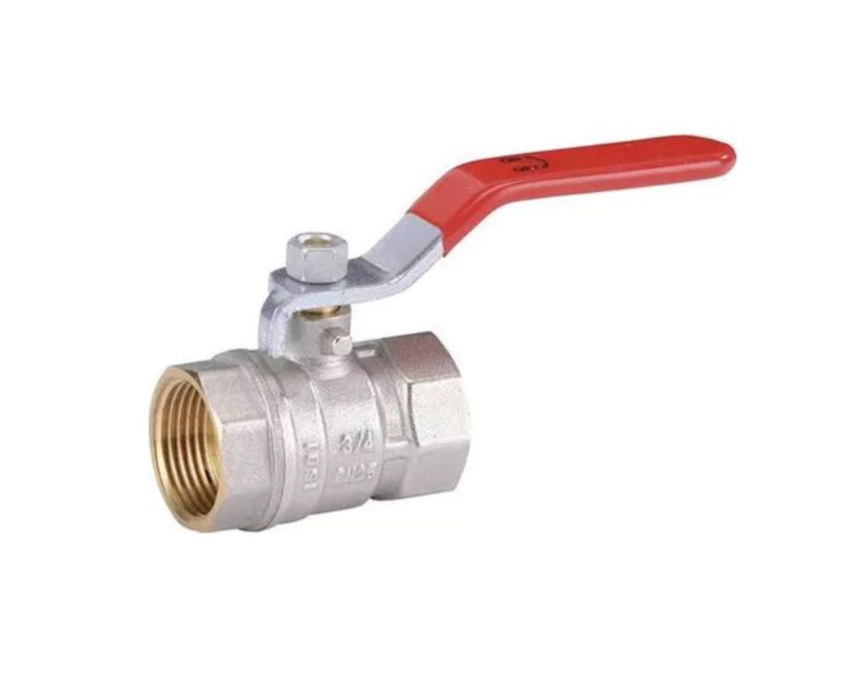 Brass ball valve titled 4MS 15S female female BSP red handle 1/2''