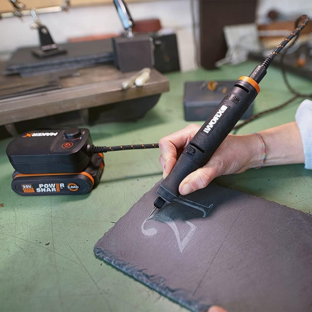Kit MakerX Outil rotatif + fer à souder 20 V WORX PowerShare WX988-1 batterie de 2 Ah avec indicateur, 1 chargeur